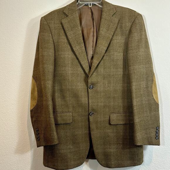 VTG Pendleton Wool Mens Tweed Blazer Sz 44 Brown Elbow Patches Western Academia - Picture 3 of 15